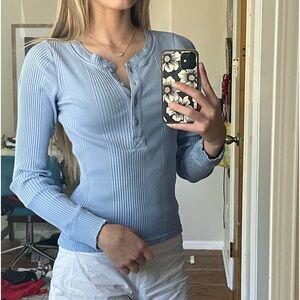 Aerie Road Trip Long Sleeve Henley T-Shirt